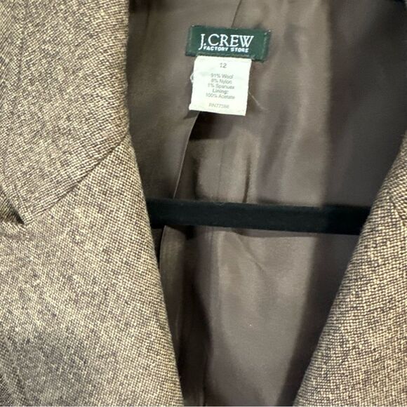 J. Crew J Crew Vintage 2004 Wool Blend Brown Blazer Size 12 - Picture 6 of 10